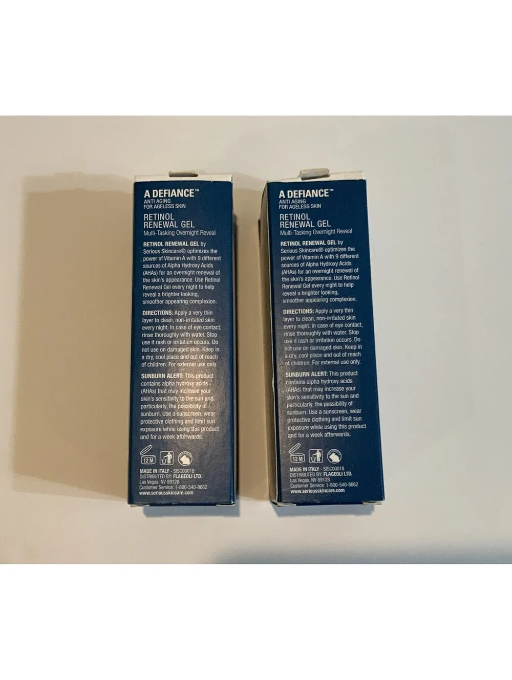 Lot Of 2 Serious Skincare A Defiance Retinol Renewal Gel 2 Oz New Sealed